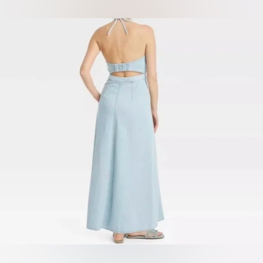 Universal Thread Light Blue Halter Maxi Dress NWT - image 3